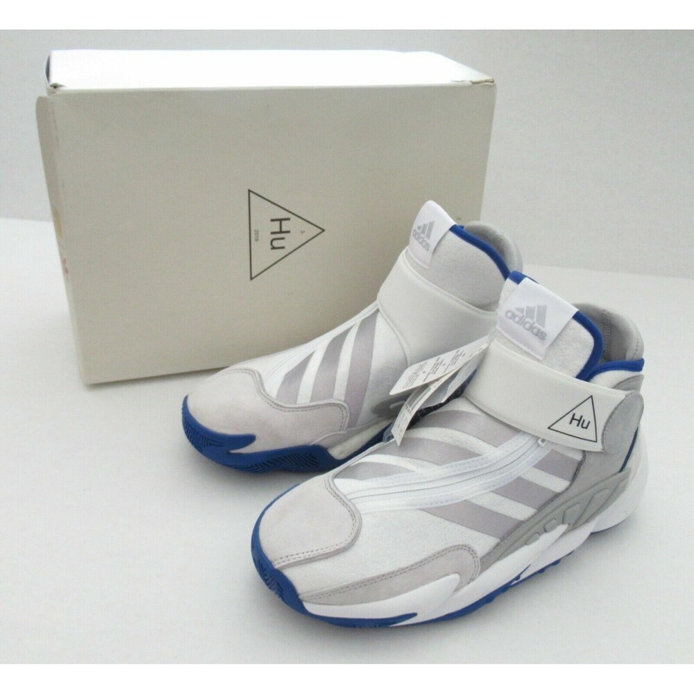 Adidas Mens Pharrell Williams X PW 0-60 HU EF7215 White Blue Basketball Shoes 7